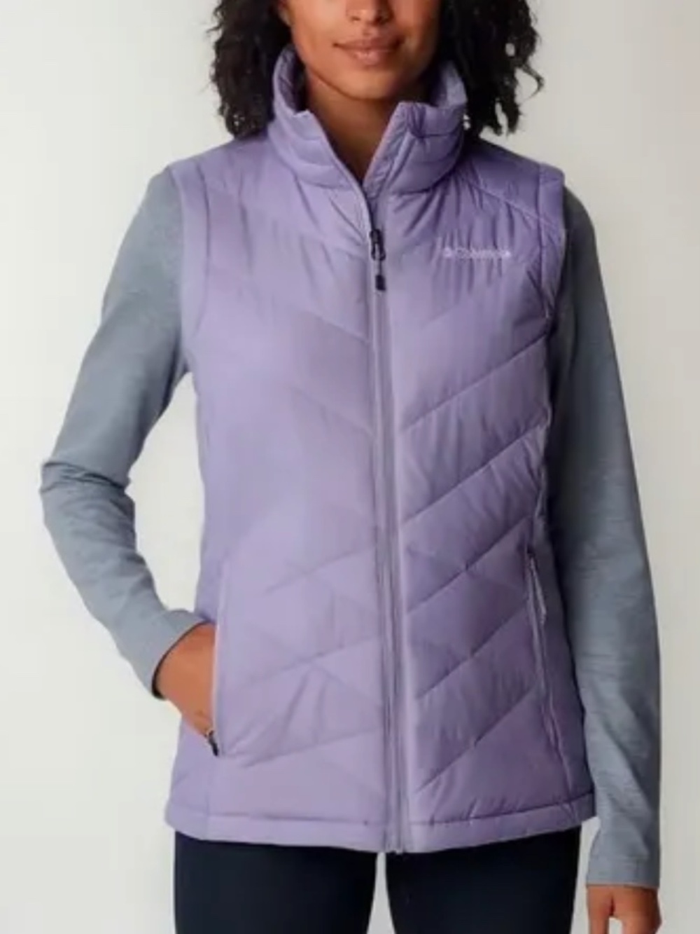 Women’s Columbia Heavenly Long Omni Heat Vest sz XL lavender color